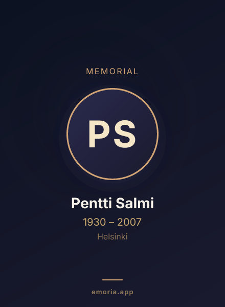 Memorial portrait of Pentti Salmi