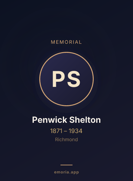 Memorial portrait of Penwick Shelton
