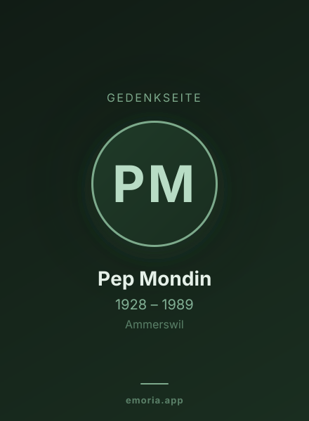 Gedenkportrait von Pep Mondin