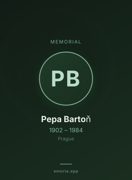Memorial portrait of Pepa Bartoň