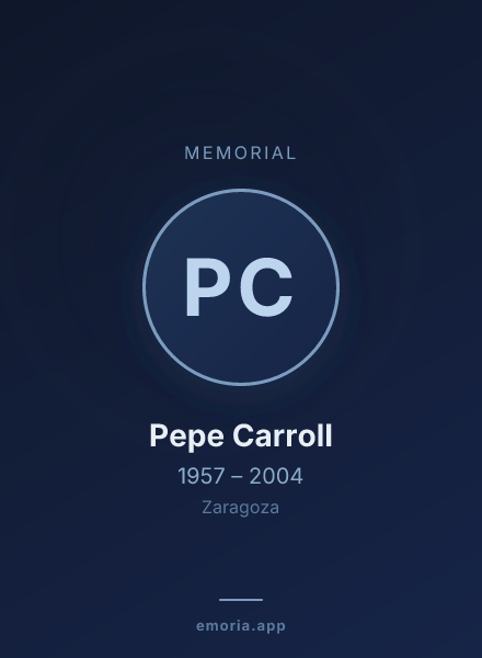 Memorial portrait of Pepe Carroll