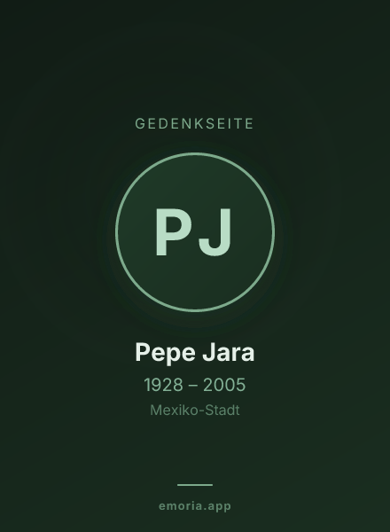 Gedenkportrait von Pepe Jara
