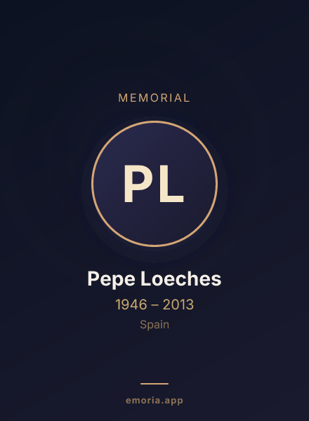 Memorial portrait of Pepe Loeches