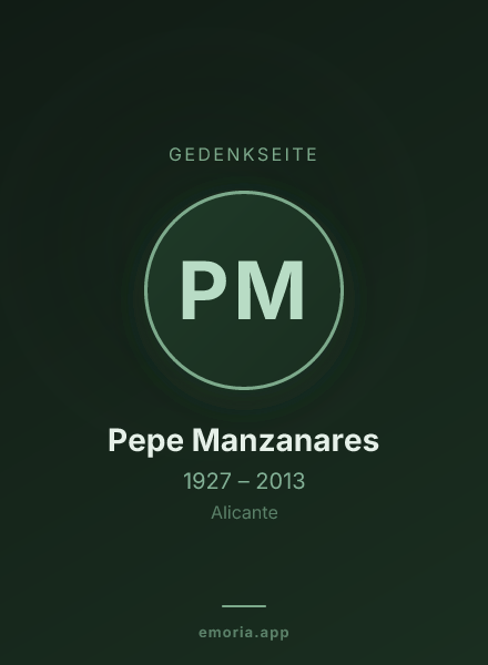 Gedenkportrait von Pepe Manzanares