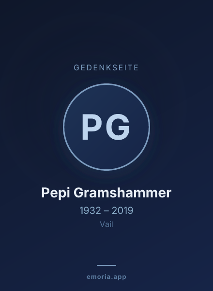 Gedenkportrait von Pepi Gramshammer