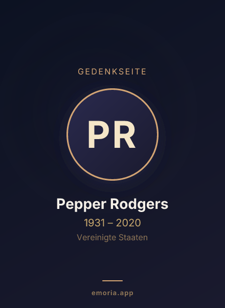 Gedenkportrait von Pepper Rodgers