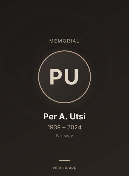 Memorial portrait of Per A. Utsi