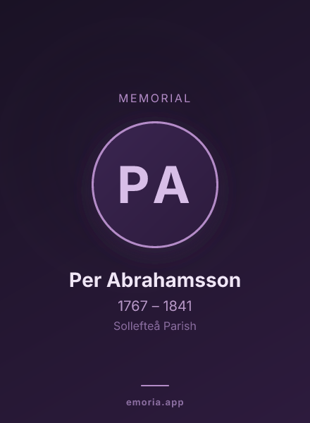 Memorial portrait of Per Abrahamsson