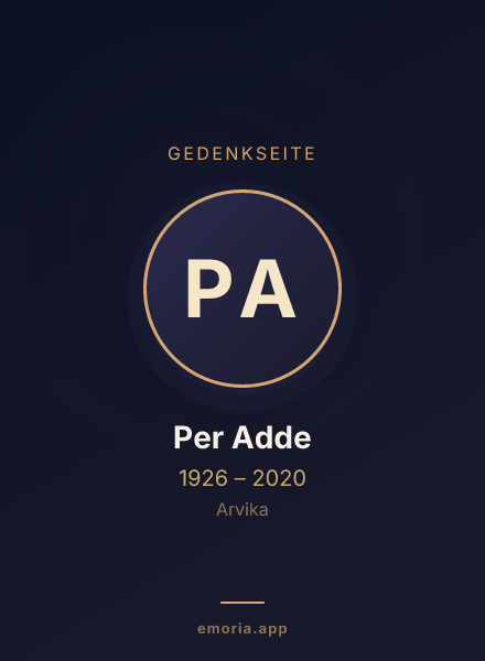 Gedenkportrait von Per Adde