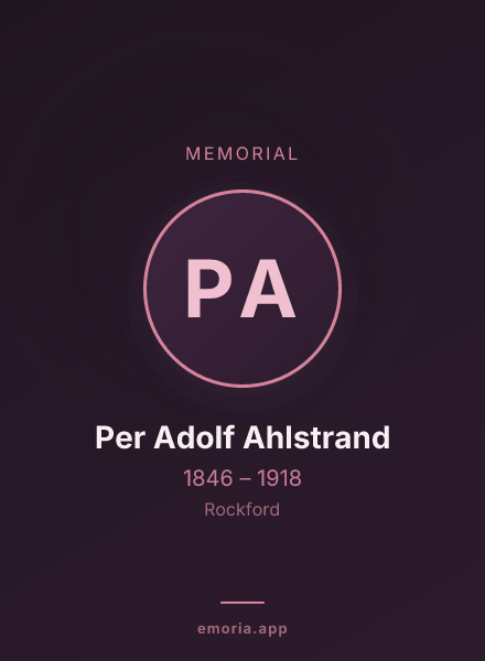 Memorial portrait of Per Adolf Ahlstrand