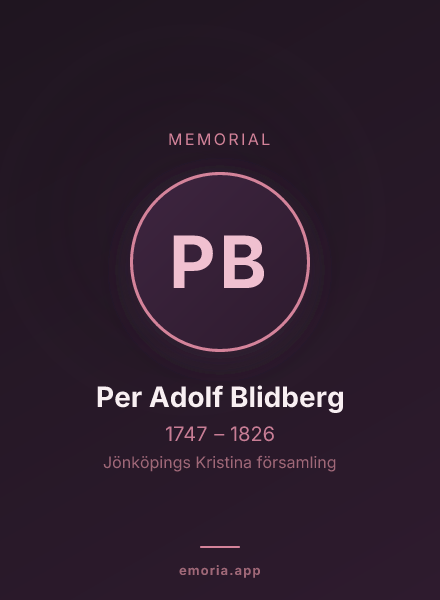 Memorial portrait of Per Adolf Blidberg