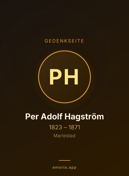 Gedenkportrait von Per Adolf Hagström