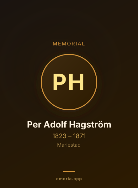 Memorial portrait of Per Adolf Hagström