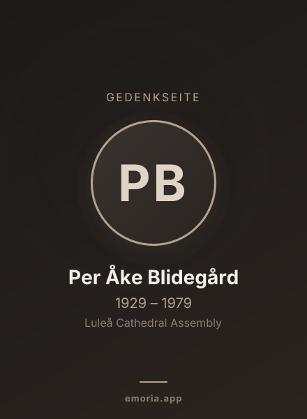 Gedenkportrait von Per Åke Blidegård