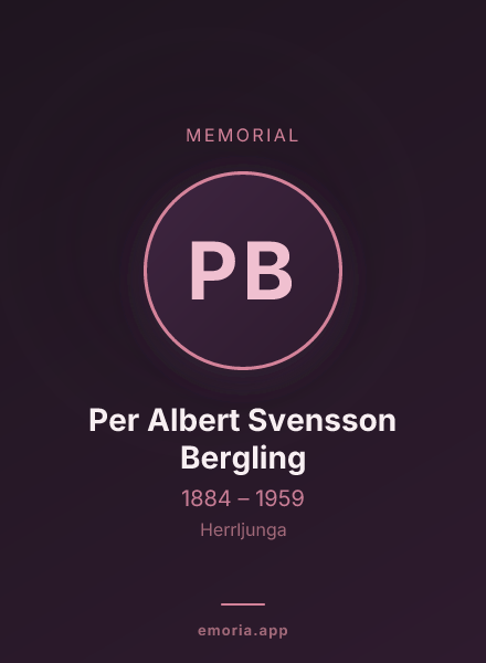 Memorial portrait of Per Albert Svensson Bergling