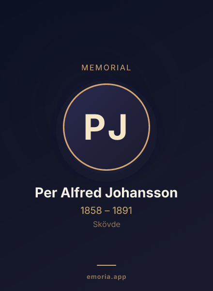 Memorial portrait of Per Alfred Johansson
