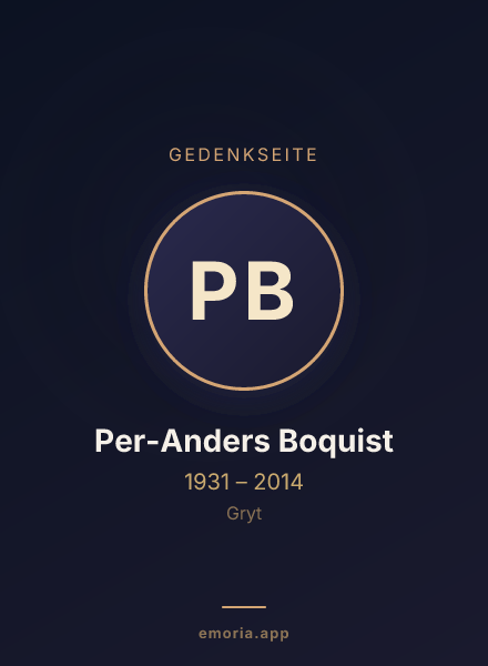 Gedenkportrait von Per-Anders Boquist