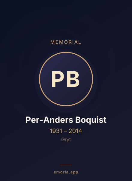 Memorial portrait of Per-Anders Boquist