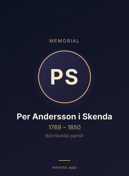 Memorial portrait of Per Andersson i Skenda