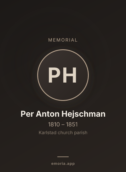 Memorial portrait of Per Anton Hejschman