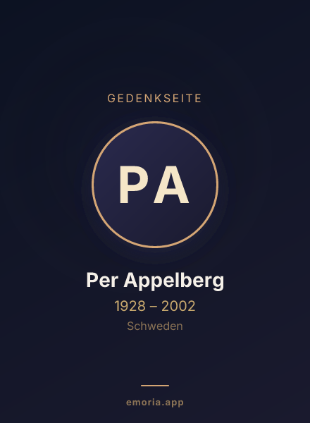 Gedenkportrait von Per Appelberg