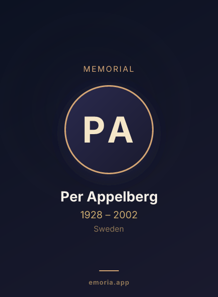 Memorial portrait of Per Appelberg