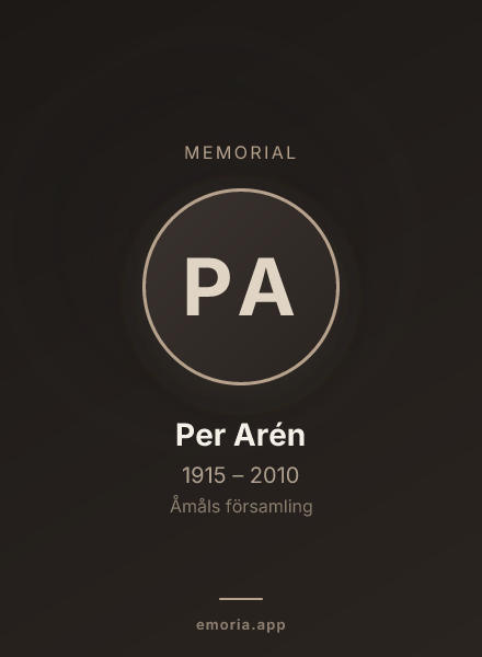 Memorial portrait of Per Arén