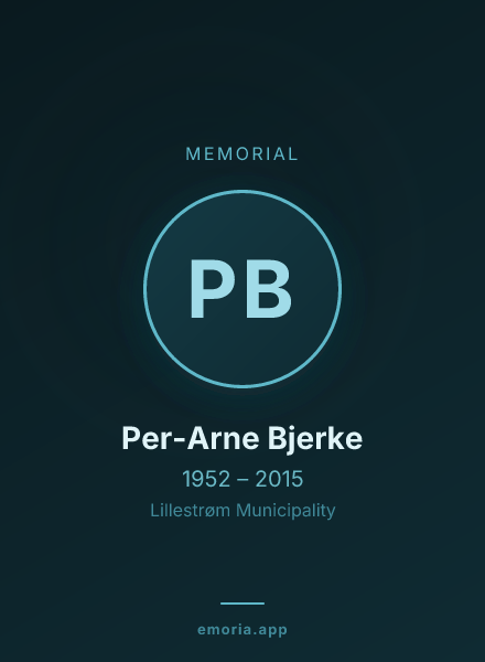 Memorial portrait of Per-Arne Bjerke