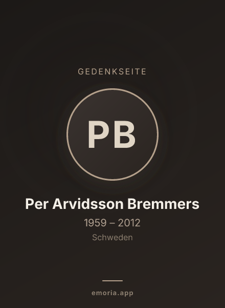 Gedenkportrait von Per Arvidsson Bremmers