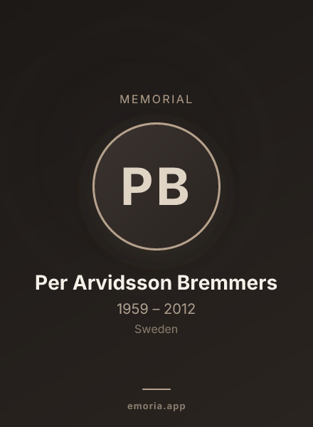 Memorial portrait of Per Arvidsson Bremmers