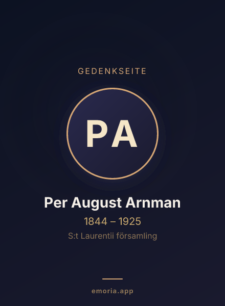 Gedenkportrait von Per August Arnman
