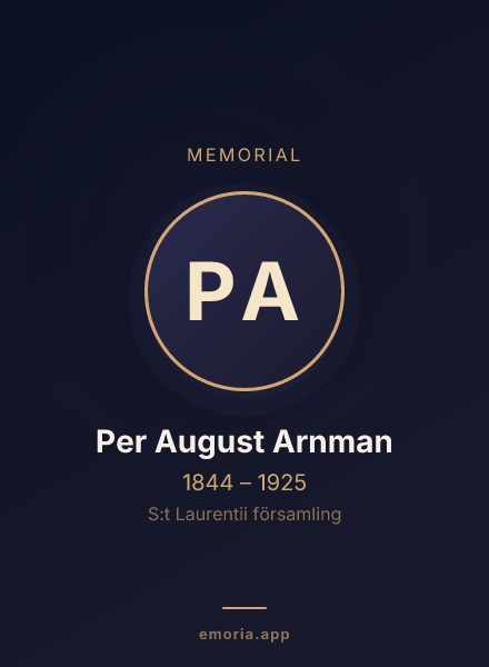 Memorial portrait of Per August Arnman