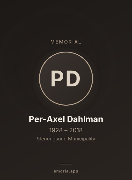 Memorial portrait of Per-Axel Dahlman