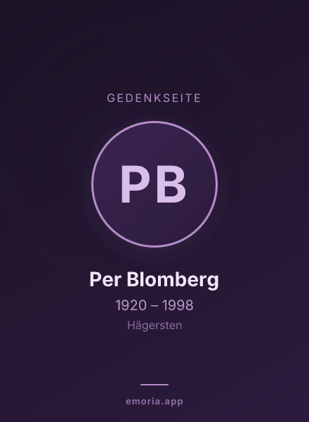 Gedenkportrait von Per Blomberg