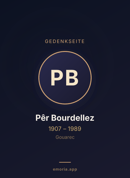 Gedenkportrait von Pêr Bourdellez