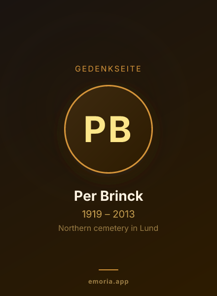 Gedenkportrait von Per Brinck