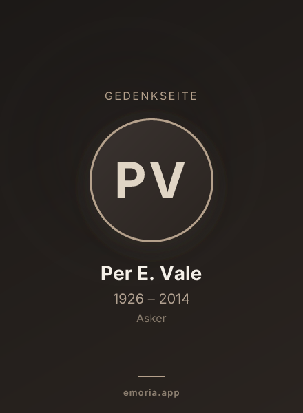 Gedenkportrait von Per E. Vale