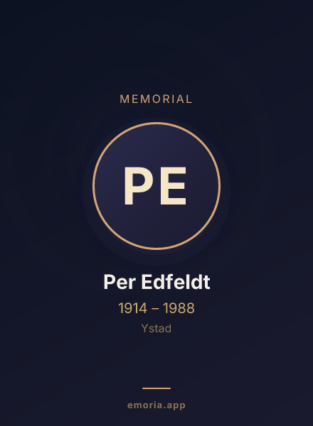 Memorial portrait of Per Edfeldt