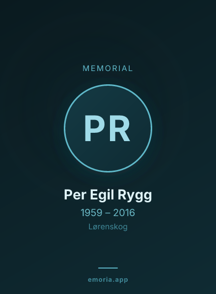 Memorial portrait of Per Egil Rygg