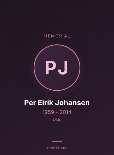 Memorial portrait of Per Eirik Johansen