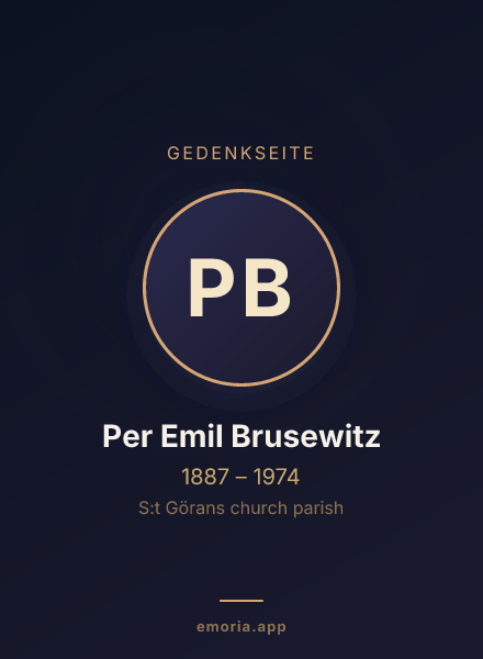 Gedenkportrait von Per Emil Brusewitz