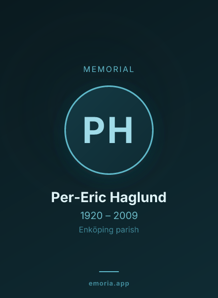 Memorial portrait of Per-Eric Haglund