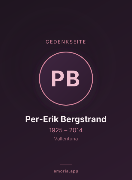 Gedenkportrait von Per-Erik Bergstrand