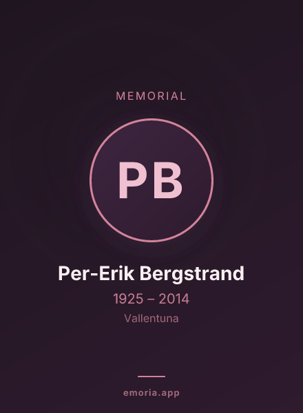 Memorial portrait of Per-Erik Bergstrand