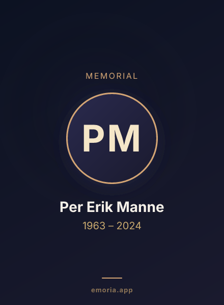 Memorial portrait of Per Erik Manne