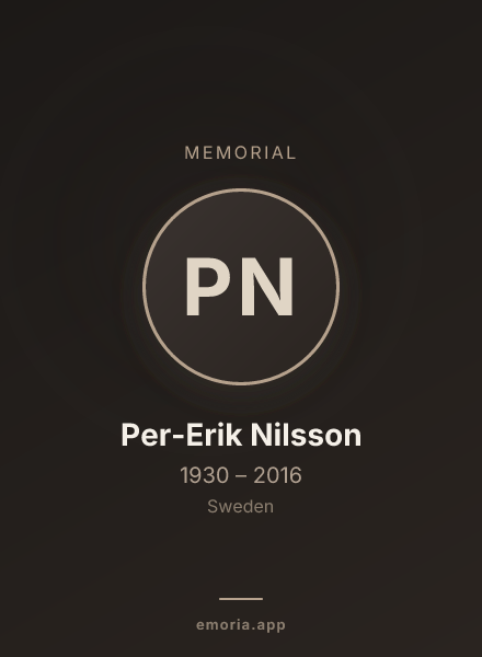 Memorial portrait of Per-Erik Nilsson
