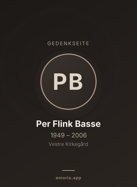 Gedenkportrait von Per Flink Basse