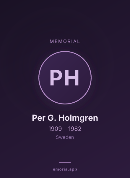 Memorial portrait of Per G. Holmgren