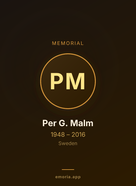 Memorial portrait of Per G. Malm