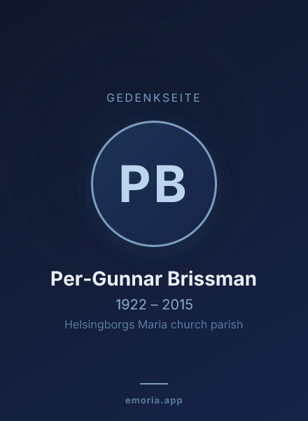 Gedenkportrait von Per-Gunnar Brissman